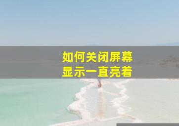 如何关闭屏幕显示一直亮着