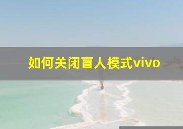 如何关闭盲人模式vivo