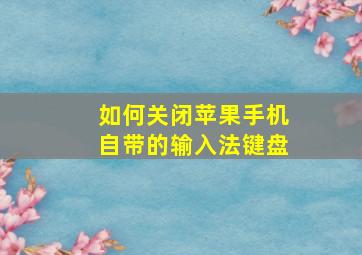 如何关闭苹果手机自带的输入法键盘