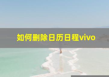 如何删除日历日程vivo