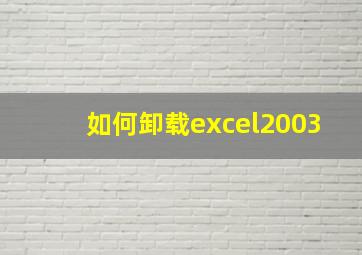 如何卸载excel2003