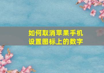 如何取消苹果手机设置图标上的数字