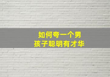 如何夸一个男孩子聪明有才华