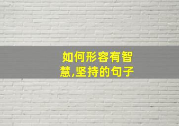 如何形容有智慧,坚持的句子