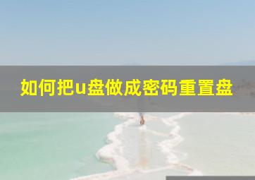 如何把u盘做成密码重置盘