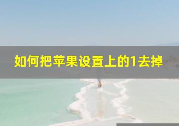 如何把苹果设置上的1去掉