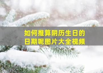 如何推算阴历生日的日期呢图片大全视频