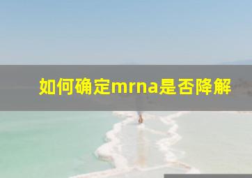 如何确定mrna是否降解