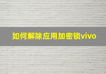 如何解除应用加密锁vivo