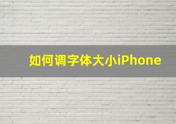 如何调字体大小iPhone