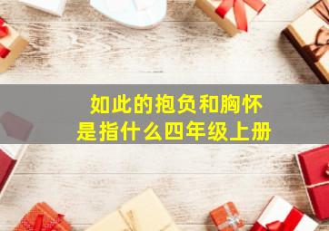 如此的抱负和胸怀是指什么四年级上册