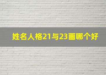 姓名人格21与23画哪个好