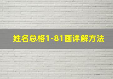 姓名总格1-81画详解方法