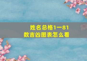 姓名总格1一81数吉凶图表怎么看