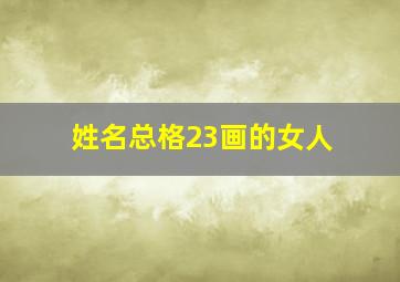 姓名总格23画的女人