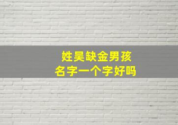 姓吴缺金男孩名字一个字好吗