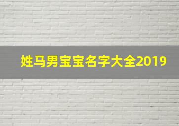 姓马男宝宝名字大全2019