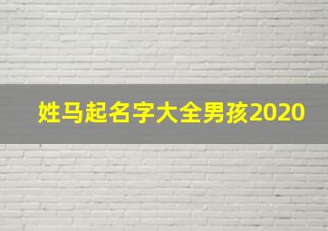 姓马起名字大全男孩2020