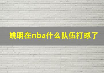 姚明在nba什么队伍打球了