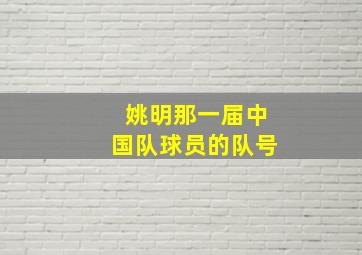 姚明那一届中国队球员的队号