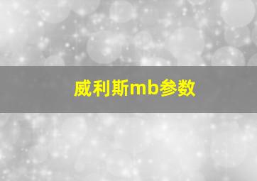 威利斯mb参数