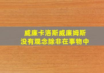 威廉卡洛斯威廉姆斯没有观念除非在事物中