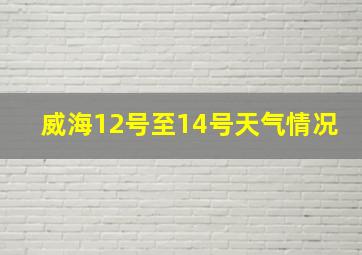 威海12号至14号天气情况