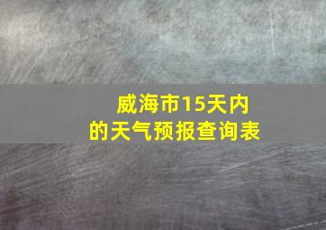 威海市15天内的天气预报查询表