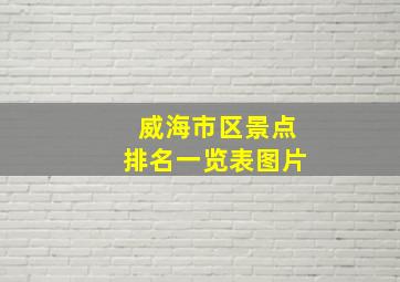 威海市区景点排名一览表图片