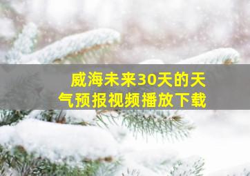 威海未来30天的天气预报视频播放下载