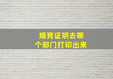 婚育证明去哪个部门打印出来