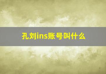 孔刘ins账号叫什么