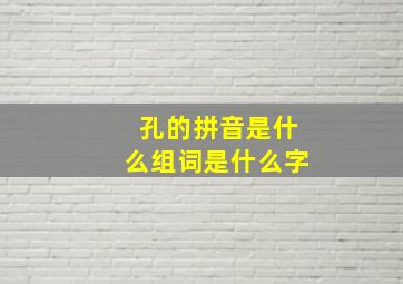 孔的拼音是什么组词是什么字