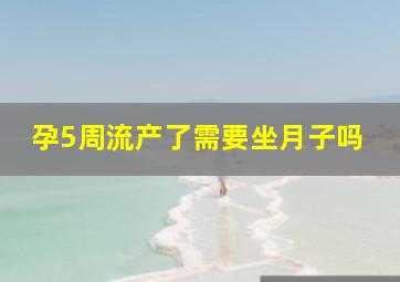 孕5周流产了需要坐月子吗