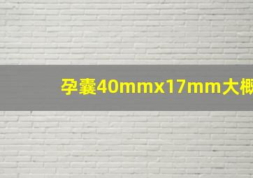 孕囊40mmx17mm大概