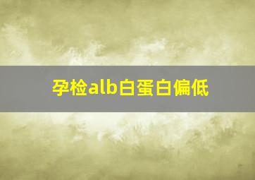 孕检alb白蛋白偏低