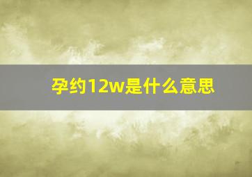 孕约12w是什么意思