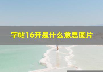 字帖16开是什么意思图片