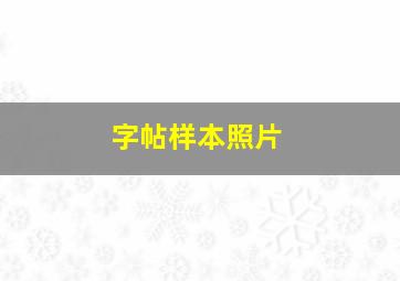 字帖样本照片