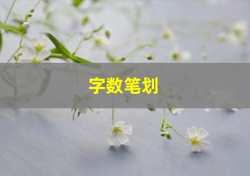 字数笔划