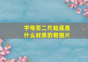 字母哥二代鞋底是什么材质的呢图片