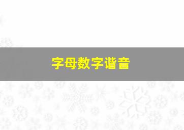 字母数字谐音