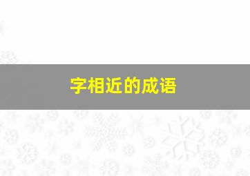 字相近的成语