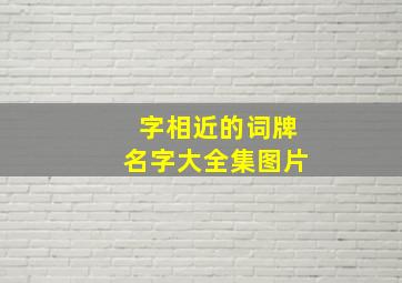 字相近的词牌名字大全集图片