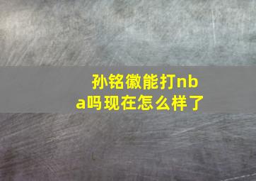 孙铭徽能打nba吗现在怎么样了