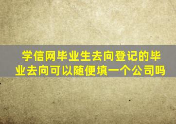 学信网毕业生去向登记的毕业去向可以随便填一个公司吗