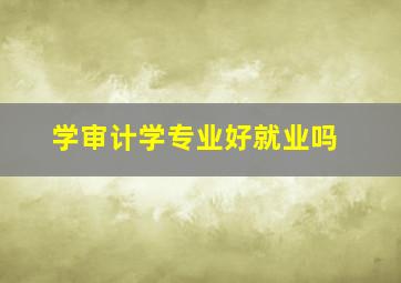 学审计学专业好就业吗