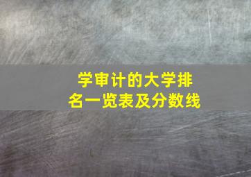 学审计的大学排名一览表及分数线