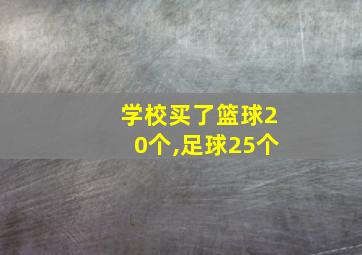 学校买了篮球20个,足球25个