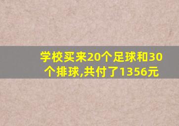 学校买来20个足球和30个排球,共付了1356元